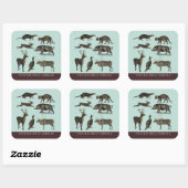 ヴィンテージ野生動物シール スクエアシール (シート)