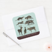 ヴィンテージ野生動物シール スクエアシール (封筒)