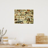 ヴィンテージ野生動物バイアドルフェミロ ポスター (キッチン)