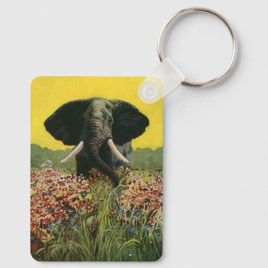 ヴィンテージ野生動物,コブラスネークアフリカゾウ キーホルダー (裏面)