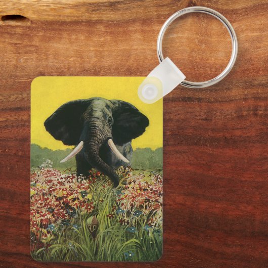 ヴィンテージ野生動物,コブラスネークアフリカゾウ キーホルダー (裏面)