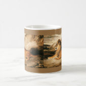 ヴィンテージ野生動物，サバンナのアフリカライオン コーヒーマグカップ (中央)