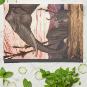 ヴィンテージ野生動物,ゾウby Louis Sargent キッチンタオル (折り畳み)