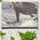 ヴィンテージ野生動物,トナカイCaribou by CE Swan キッチンタオル (折り畳み)