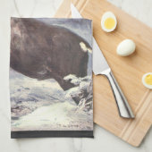 ヴィンテージ野生動物,トナカイCaribou by CE Swan キッチンタオル (四つ折り)