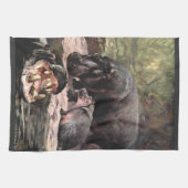 ヴィンテージ野生動物，ヒポタムスバイCE Swan キッチンタオル (横)