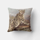 ヴィンテージ野生動物、ユキヒョウby CE Swan クッション (裏面)