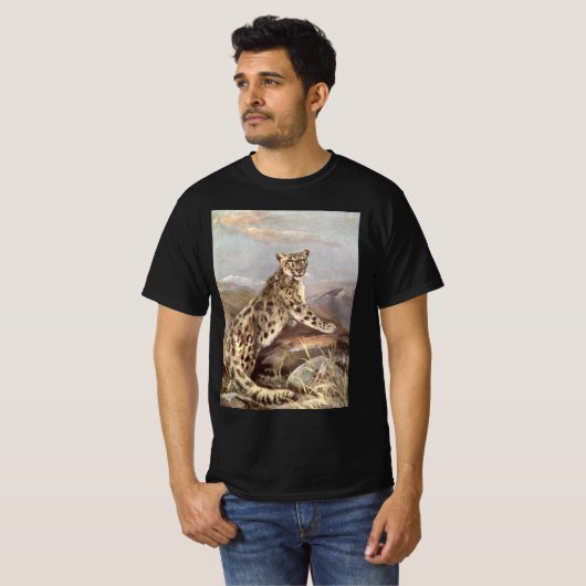 ヴィンテージ野生動物、ユキヒョウby CE Swan Tシャツ (正面フル)