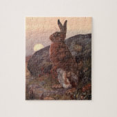 ヴィンテージ野生動物，ワイフレッドオースティンのウサギ ジグソーパズル (縦)