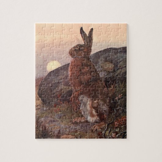 ヴィンテージ野生動物,ワイフレッドオースティンのウサギ ジグソーパズル (縦)