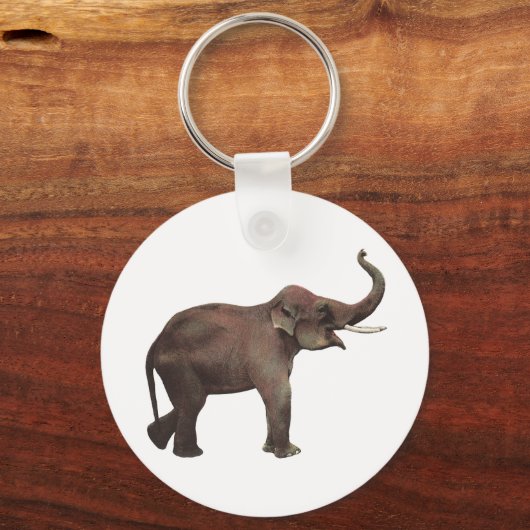 ヴィンテージ野生動物，幸運アジア象 キーホルダー (正面)