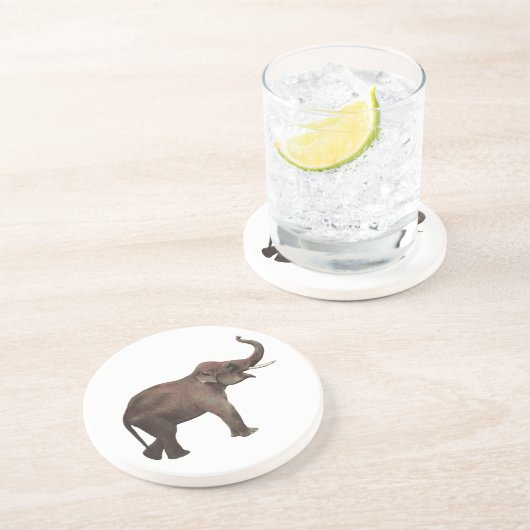 ヴィンテージ野生動物，幸運アジア象 コースター (側面)