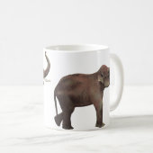 ヴィンテージ野生動物，幸運アジア象 コーヒーマグカップ (正面右)