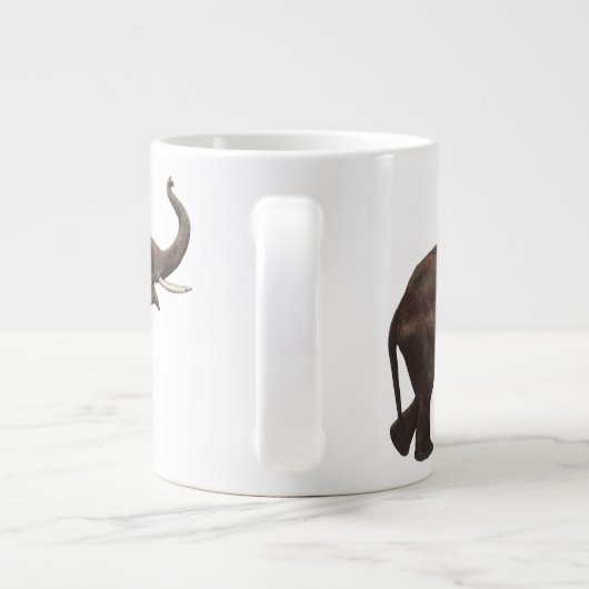 ヴィンテージ野生動物，幸運アジア象 ジャンボコーヒーマグカップ (裏面)