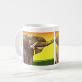 ヴィンテージ野生動物,日の入ったアフリカゾウ コーヒーマグカップ (正面左)