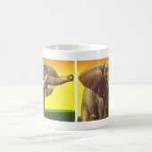 ヴィンテージ野生動物,日の入ったアフリカゾウ コーヒーマグカップ (中央)