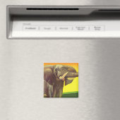 ヴィンテージ野生動物,日の入ったアフリカゾウ マグネット (インサイチュ (食洗機))