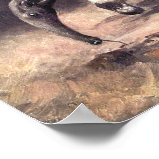 ヴィンテージ野生動物、CE Swanによる巨大なカモシカ ポスター (角)