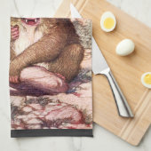 ヴィンテージ野生動物、Louis Sargentのヒヒ キッチンタオル (四つ折り)