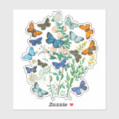 ヴィンテージ野生生物イラストレーション – バタフライガーデン シール (シート)