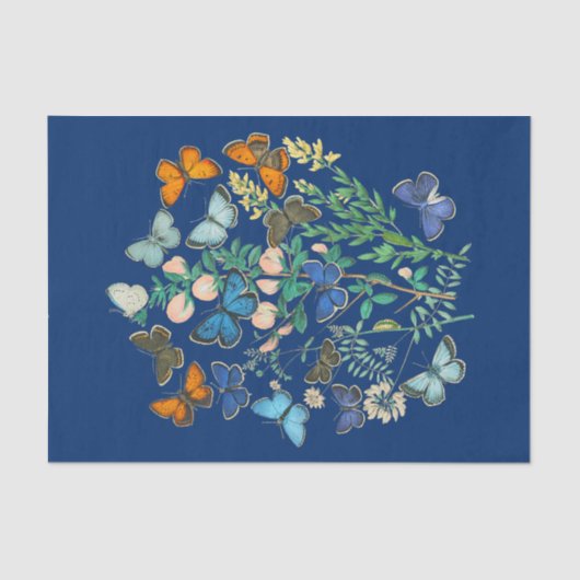 ヴィンテージ野生生物イラストレーション – バタフライガーデン 薄葉紙 (正面)