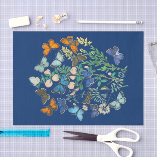 ヴィンテージ野生生物イラストレーション – バタフライガーデン 薄葉紙 (クラフト)