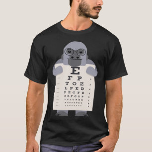 ヴィンテージ野生生物ベビーゴリラ眼球図芸術的A Tシャツ