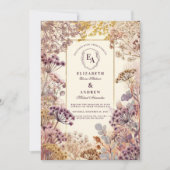 ヴィンテージ野結婚草地 招待状 (正面)