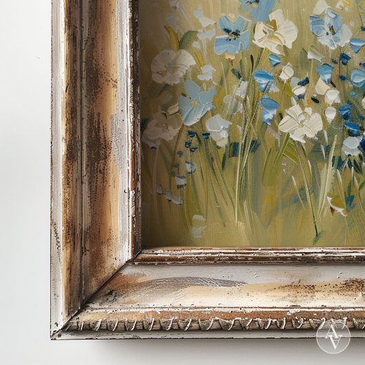 ヴィンテージ野絵を描草花畑 ポスター