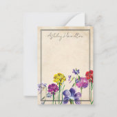 ヴィンテージ野花パーソナライズされた文具 ノートカード (正面)