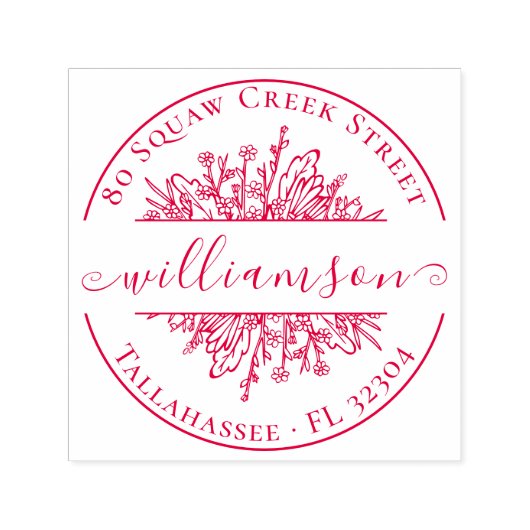 ヴィンテージ野花 |フローラ差出人住所 セルフインキングスタンプ (デザイン)