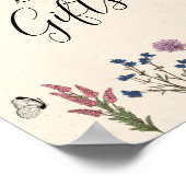 ヴィンテージ野草の赤ちゃんシャワーカードとギフトサイン ポスター (角)