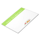 ヴィンテージ野草水彩グリーン先生 ノートパッド (アングル)