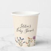 ヴィンテージ野草赤ちゃんシャワー紙カップ 紙コップ (正面)