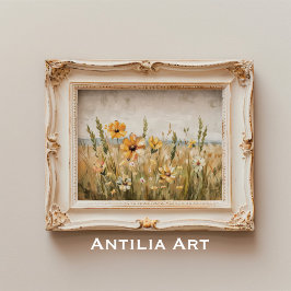 ヴィンテージ野草野絵を描春景観 ポスター