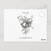 ヴィンテージ野草鳥蝶結婚ズ ポストカード (裏面)