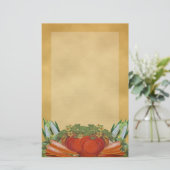 ヴィンテージ野菜の文房具 – 並んだ 便箋 (スタンド正面)