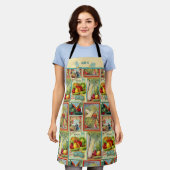 ヴィンテージ野菜の種子カタログのエプロン エプロン (着用した状態)