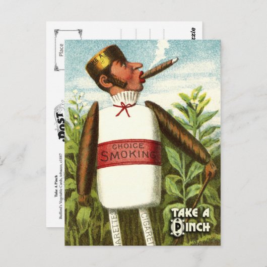 ヴィンテージ野菜はがきシリーズ:たばこ ポストカード (正面/裏面)