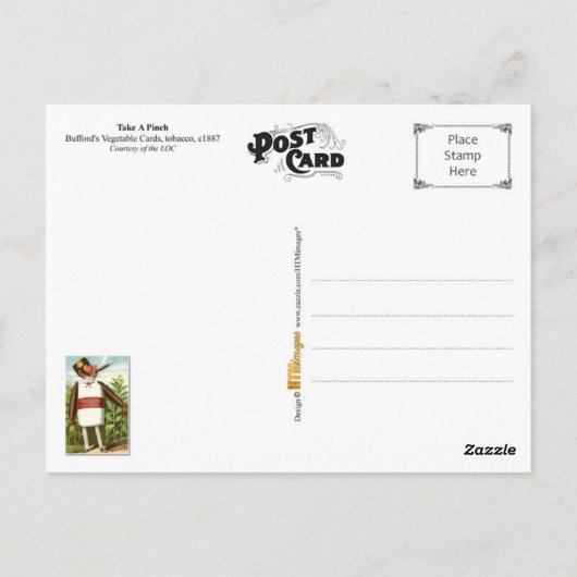 ヴィンテージ野菜はがきシリーズ:たばこ ポストカード (裏面)