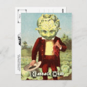 ヴィンテージ野菜はがきシリーズ:キャベツ ポストカード (正面/裏面)