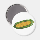 ヴィンテージ野菜イエローコーンオンザコブ マグネット (正面/裏面)