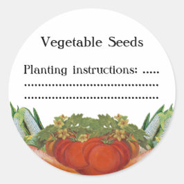 ヴィンテージ野菜カスタム種子または缶詰ラベル ラウンドシール