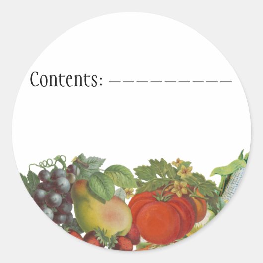 ヴィンテージ野菜カスタム種子パケットラベル ラウンドシール (正面)