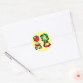 ヴィンテージ野菜カップル ラウンドシール (封筒)