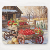 ヴィンテージ野菜カートログハウス マウスパッド (正面)