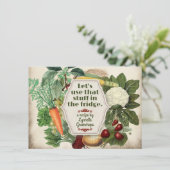 ヴィンテージ野菜クックブックレシピカード 招待状 (スタンド正面)