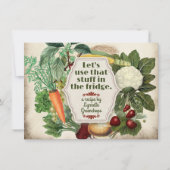 ヴィンテージ野菜クックブックレシピカード 招待状 (正面)