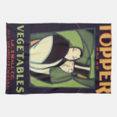 ヴィンテージ野菜トッパーのラベル、アールデコロマンス キッチンタオル (横)