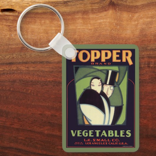 ヴィンテージ野菜トッパーのラベル、アールデコロマンス キーホルダー (正面)